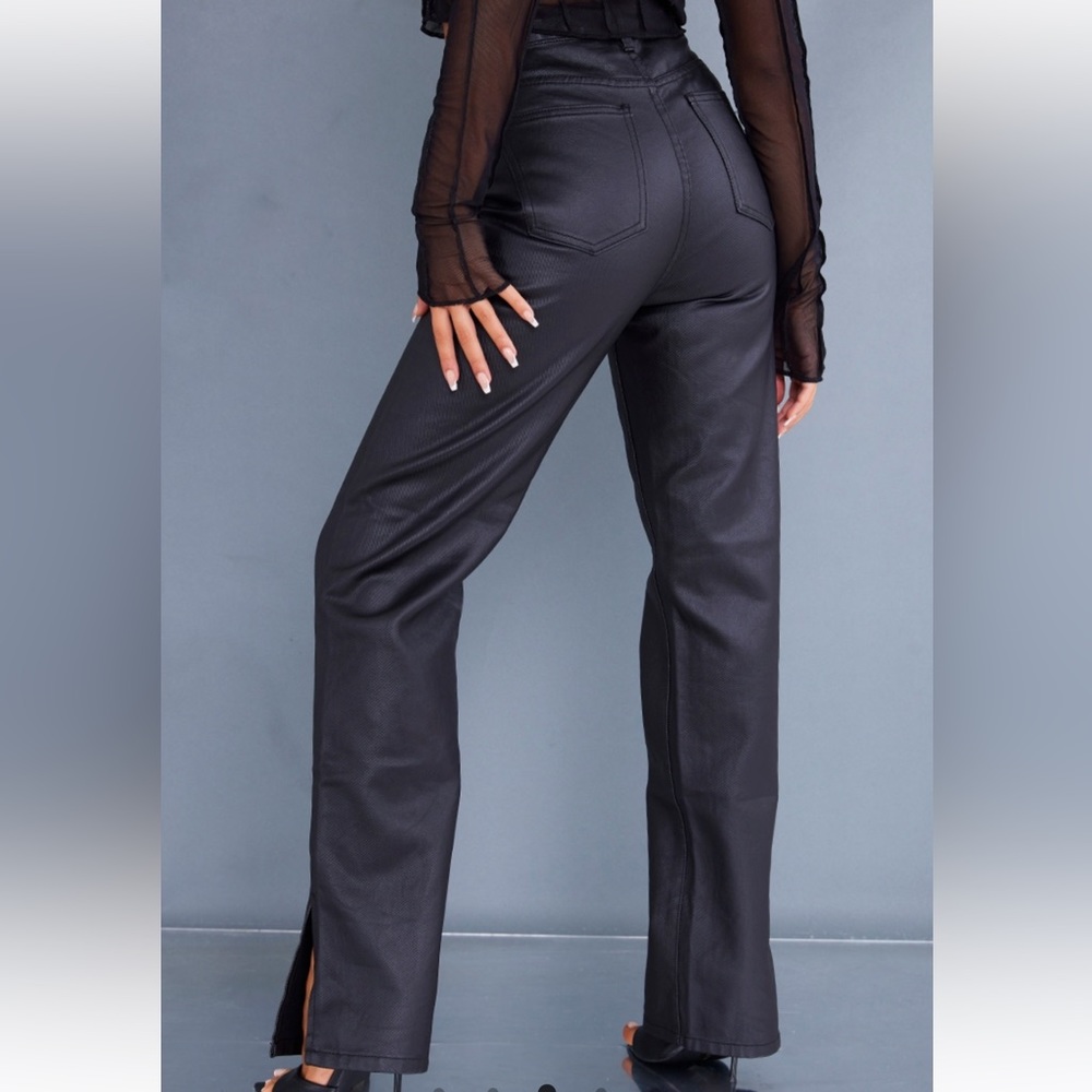 Black denim coated jeans